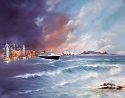 World of Memories - Queen Mary II 2013 by Philip Gray - Limited Edition Canvas on Board sized 34x27 inches. Available from Whitewall Galleries